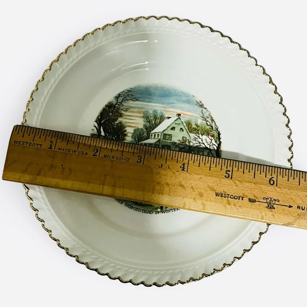 Harkerware Currier & Ives Dessert Set